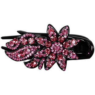 发夹抓夹女后脑勺老年鸭嘴夹优雅妈妈盘头发用的水钻发饰碎发夹子