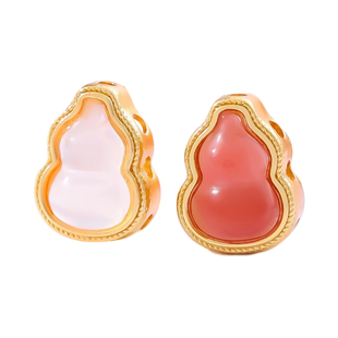 天然戒面玛瑙葫芦饰品配件平底玉石隔珠手工diy手链项链配珠配饰