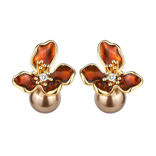 【巷南】999银鸢尾花珍珠耳钉小众爆款2026新款高级感耳环女耳饰