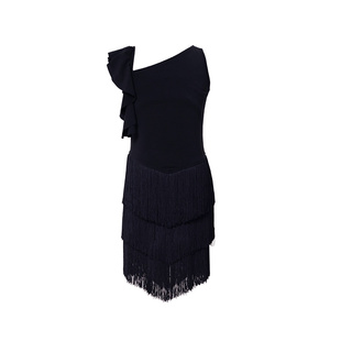 茜卡索拉丁舞服女童夏季连衣裙套装少儿新款流苏舞蹈练功服G3621