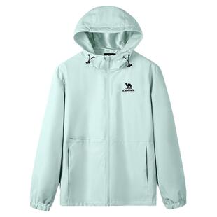 骆驼运动夹克外套男女款春冬季加绒拉链连帽防风户外防泼水登山服