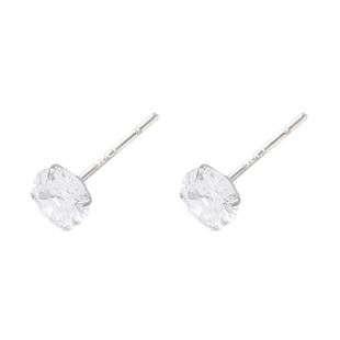 FourPin超闪锆石耳钉简约百搭气质S999纯银养耳洞耳蜗耳骨钉男女