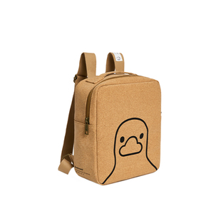 FINERWORLD软木情侣双肩包背包复古潮牌日系小人头书包大容量学生