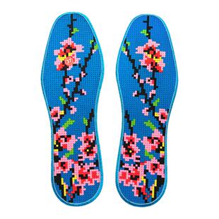 送工具纯棉布底针十字绣鞋垫针孔印花纯手工绣花刺绣花图样不退色