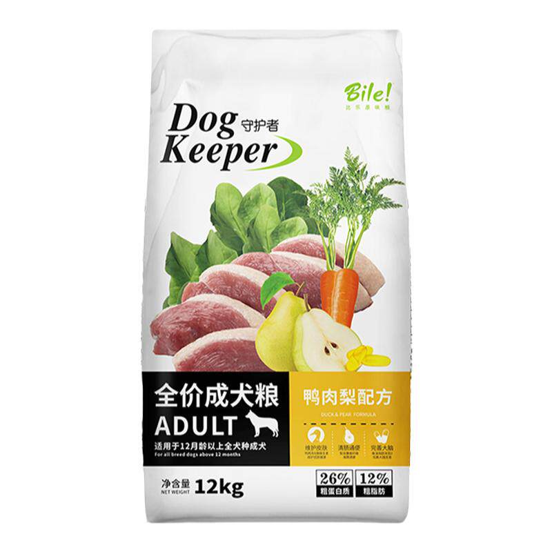比乐狗粮成犬幼犬粮大小型犬通用型泰迪鸭肉梨12kg守护者系列15kg