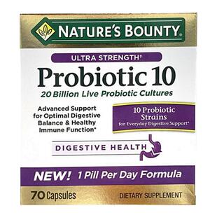 美国直邮Natures Bounty 自然之宝10亿益生菌胶囊调节肠道70粒