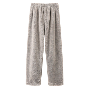 珊瑚绒男士睡裤男秋冬季大码加厚长裤家居裤加绒保暖春秋款可外穿