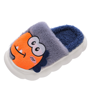 儿童棉拖鞋男童室内2025新款女宝宝小孩恐龙亲子拖鞋秋冬可爱防滑