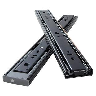 卡贝抽屉三节轨阻尼缓冲轨道滑道电脑桌键盘抽拉静音导轨橱柜滑轨