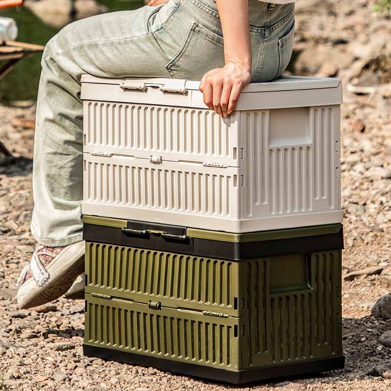 户外热卖野营箱车载折叠盒野餐红摆摊整理网箱子箱防水冷藏露营