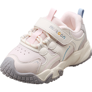 牧童童鞋小童棉鞋2025冬季新款男童皮面登山鞋女童加绒儿童运动鞋