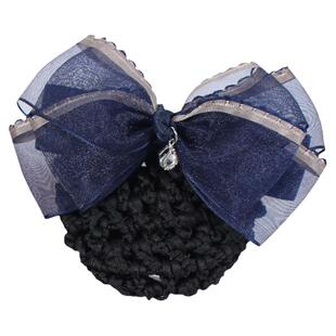 工作头花女职业发网护士乘务员酒店前台盘发网兜银行韩版头饰发饰