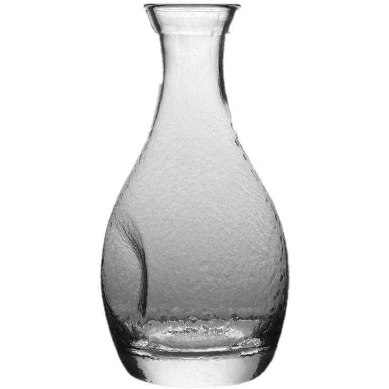 日式清酒壶套装透明玻璃酒壶小杯子清酒果酒梅子小酒杯磨砂一口杯