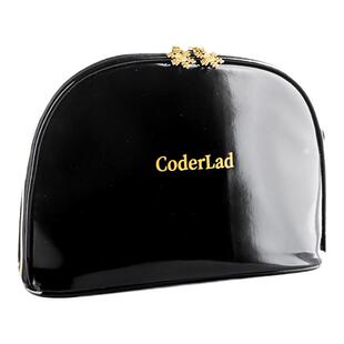 韩国便携贝壳化妆包漆皮黑色女小号收纳简约多功能大容量防水旅行