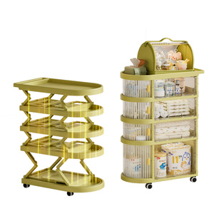 也雅婴儿用品置物架喂养台收纳柜辅食可移动小推车宝宝奶瓶收纳架