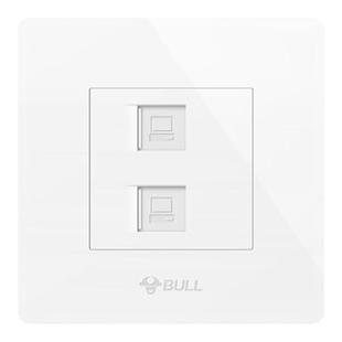 公牛二位双网口面板6六类宽带86型网络接口双口千兆网线电脑插座