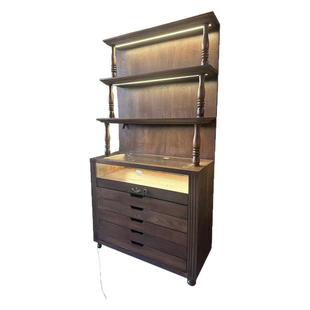 饰品展示柜定制设计美式华式中古家具珠宝玉器实木首饰精品陈列柜