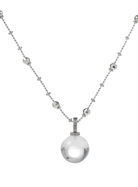 SHOWDIGU精致镶钻透明珠项链