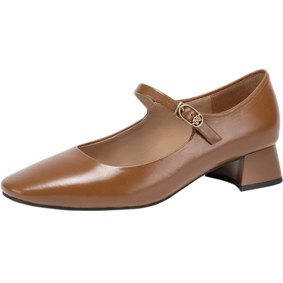 小香风低跟单鞋女natursun