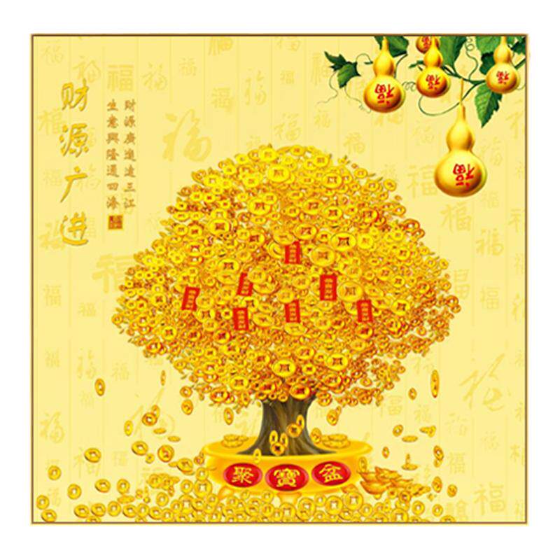 发财树轻奢客厅装饰画风水招财画