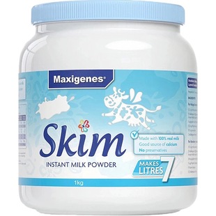 澳洲美可卓蓝胖子脱脂高钙奶粉1KG女士儿童中老年人营养早餐skim