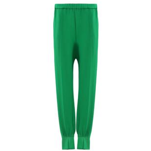 Ground Show/阁兰秀绿色萝卜裤2025春新款裤子女显瘦运动休闲风