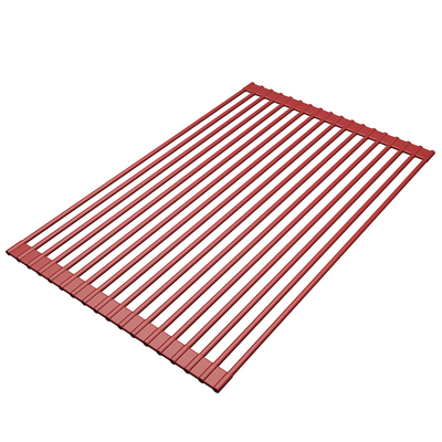 厨房沥水垫食品级硅胶卷帘沥水架