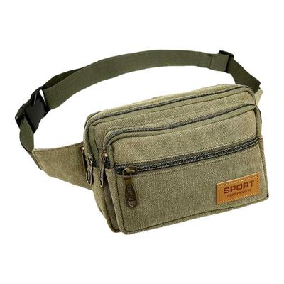 方形帆布户外运动休闲风手机腰包