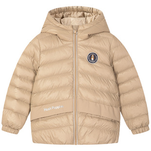 暇步士童装儿童羽绒服秋冬新款大童保暖男童连帽厚外套女童轻薄羽