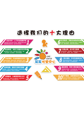 午托管班前台墙面装饰教育培训机构形象文化贴幼儿园环创主题成品