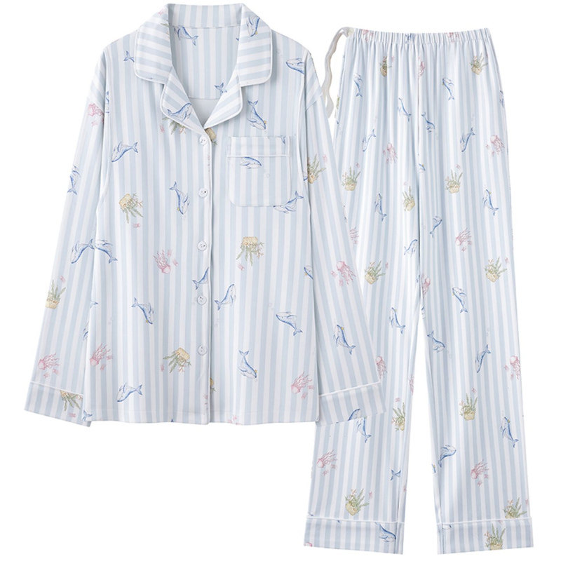猫人月子服纯棉春秋季孕妇睡衣产妇喂奶哺乳衣自带胸垫吸汁家居服