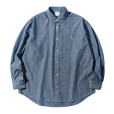 RESTICK水洗牛津纺牛仔衬衫长袖