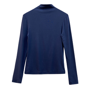 莫代尔高级感打底衫女微透今年流行高端上衣修身高领正肩t恤长袖