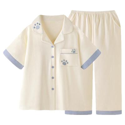 奶酷小猫爪纯棉睡衣情侣家居服