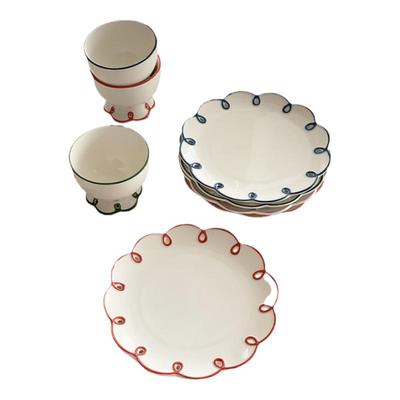 大厂余单陶瓷镂空花边甜品盘