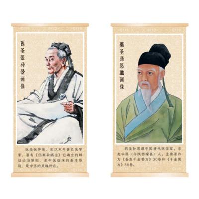 医圣张仲景药圣孙思邈卷轴挂画