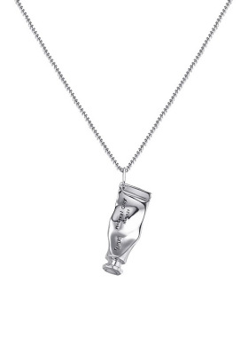 Dopamine Vault」浔迹.ilns风银色牙膏涂料小众简约百搭男女项链