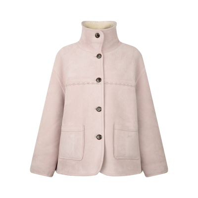 两面穿皮毛一体短款皮草