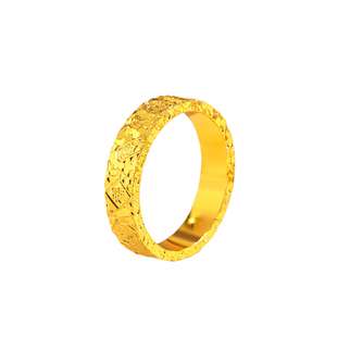 新款仿金色爆闪碎碎冰吉言戒指女小众设计感时尚招财闭口指环手饰