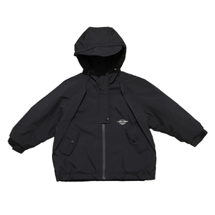 啦芙莱童装2025冬季新款男女童夹棉冲锋衣防泼水连帽夹克外套2933