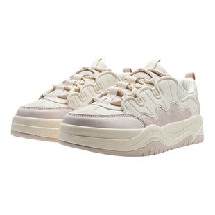 特步华夫鞋女鞋2025冬季新款革面保暖休闲鞋女士运动鞋厚底增高鞋