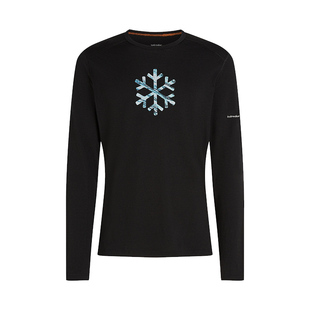 icebreaker POW联名美利奴羊毛男200 Oasis印花保暖上衣户外徒步