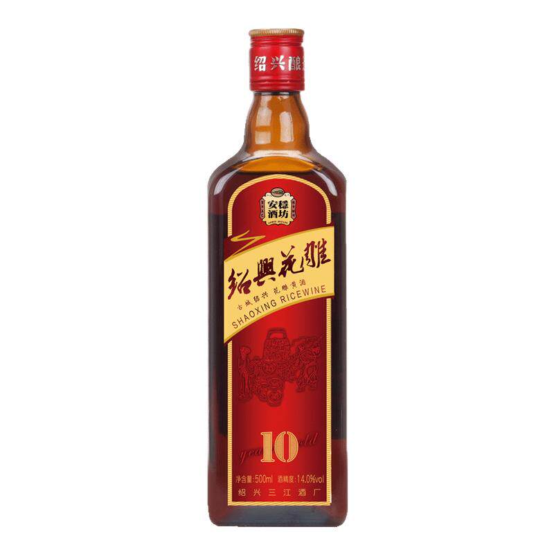 绍兴产黄酒十年陈传统花雕酒手工冬酿半干型加饭酒糯米酒500ml