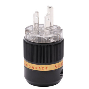 Viborg维堡欧标电源插头纯紫铜镀金镀铑银发烧音箱功放电源插头尾