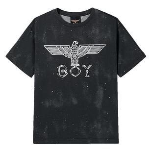 BOYLONDON时尚潮牌满印星空针织短袖夏季男女同款纯棉T恤N01039