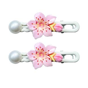 儿童花朵珍珠发夹2025新款女童甜美鸭嘴夹女孩刘海侧边碎发夹头饰