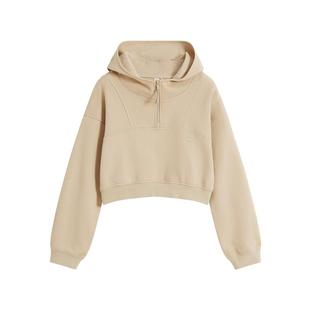 Dodopoli女童短款卫衣加绒保暖秋冬儿童学生运动上衣连帽外套