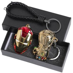 复仇者联盟4钥匙扣钢铁侠美队雷神之锤钥匙链漫挂件威金属套装男