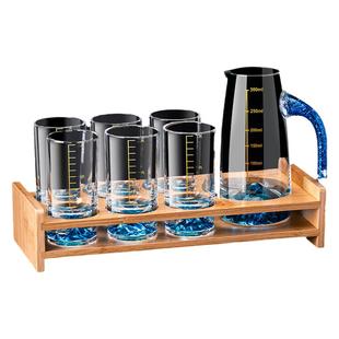 轻奢高档描金二两白酒杯带刻度分酒器高端酒具套装家用创意一两杯