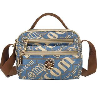 盛装舞步新款时尚休闲帆布手提斜挎包小包多层拉链包X188